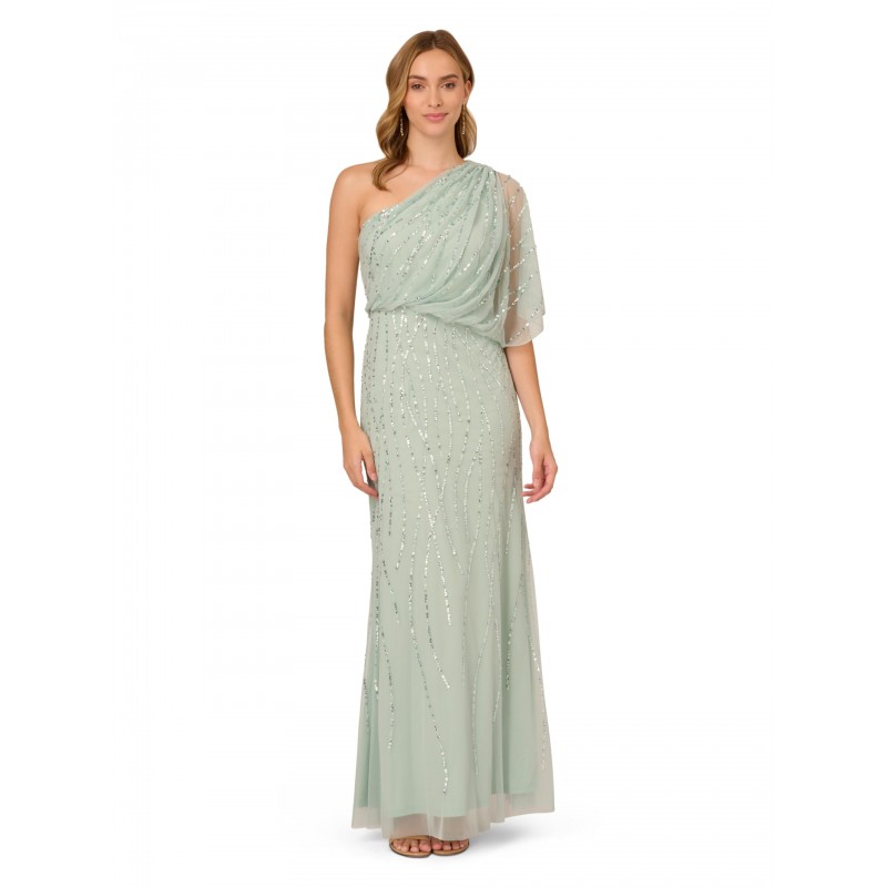 Women's Long Vintage Greek Dress (Icy Sage)