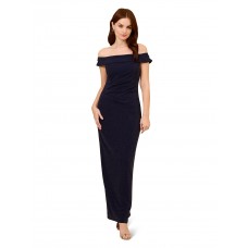 Women's Metallic Knit Draped Robe (Light Navy)
