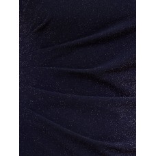 Women's Metallic Knit Draped Robe (Light Navy)