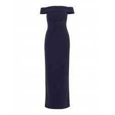 Women's Metallic Knit Draped Robe (Light Navy)