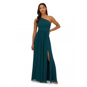 Women's One Shoulder Wedding Bridesmaid Dresses (Blue)