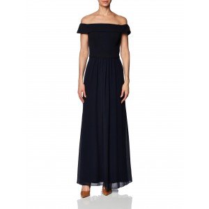 Women's solid color chiffon dress (Midnight)